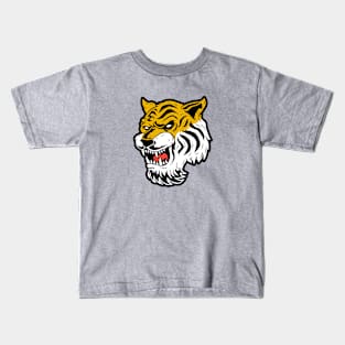 Retro Cartoon Tiger Head Kids T-Shirt